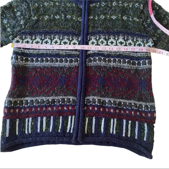 Tangents Multicolored Fair Isle Knit Full Zip Ugly Christmas Sweater Cardigan M - Picture 11 of 11
